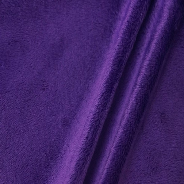 Smooth Minky Faux Fur Polyester Fabric - Solid Color, 60" Width, 385 GSM (1 Yard)