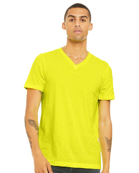 BELLA + CANVAS Heather CVC Short Sleeve V-Neck Tee in Heather Dust