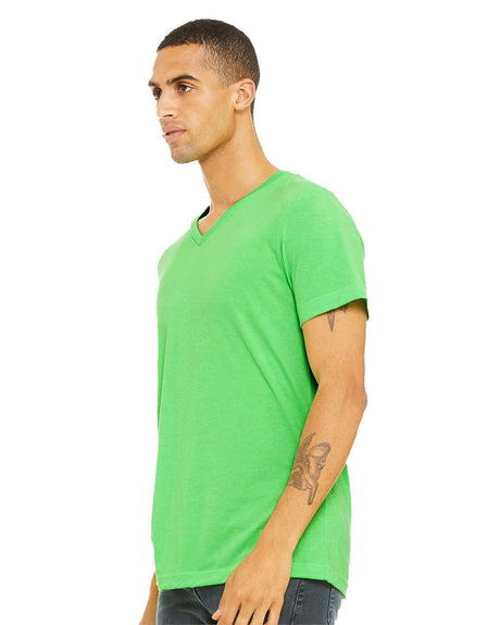 BELLA + CANVAS Heather CVC Short Sleeve V-Neck Tee in Heather Dust