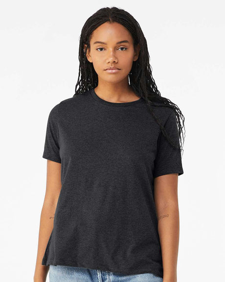 BELLA + CANVAS Women’s Relaxed Fit Triblend Short Sleeve Crewneck Tee in Charity Pink Tri