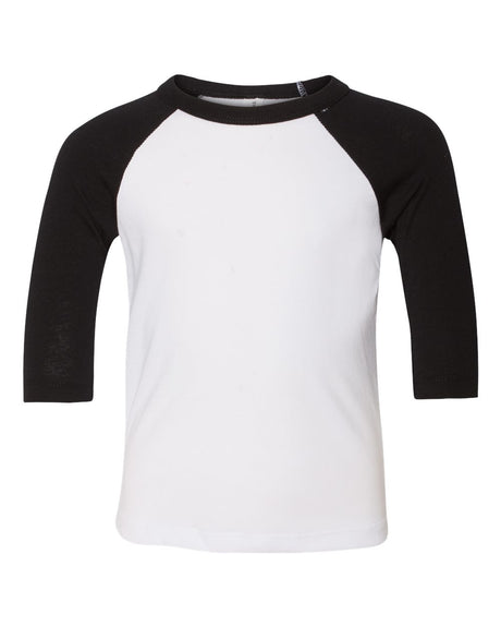 BELLA + CANVAS® Toddler Three Quarter Sleeve Baseball Tee