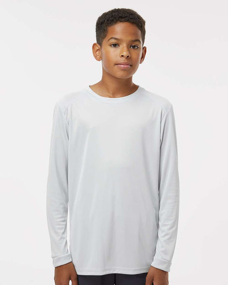 Front view of Paragon Youth Performance Long Sleeve Athletic Tee for outdoor and active wear