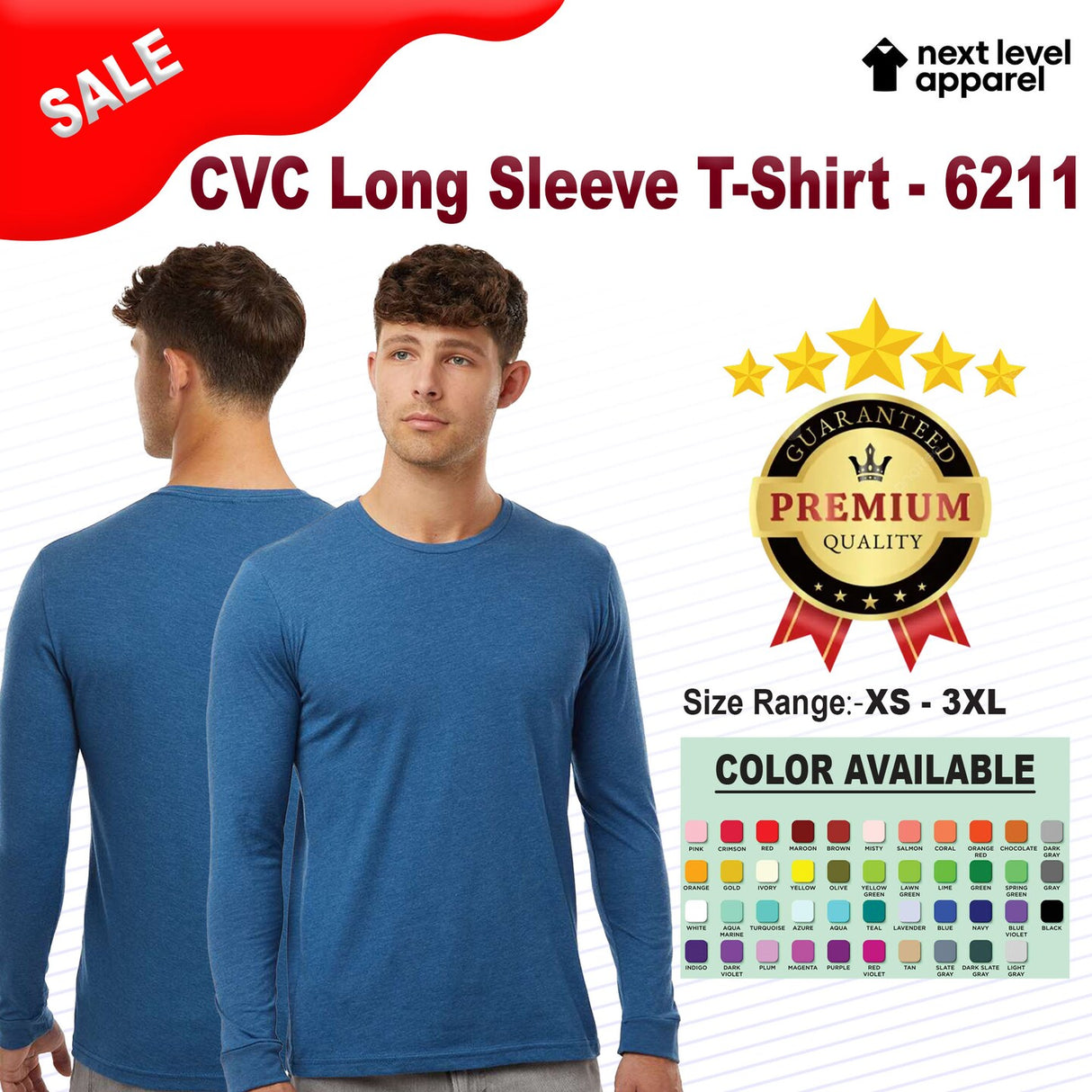 Next Level® CVC Crewneck Long Sleeve T-Shirt