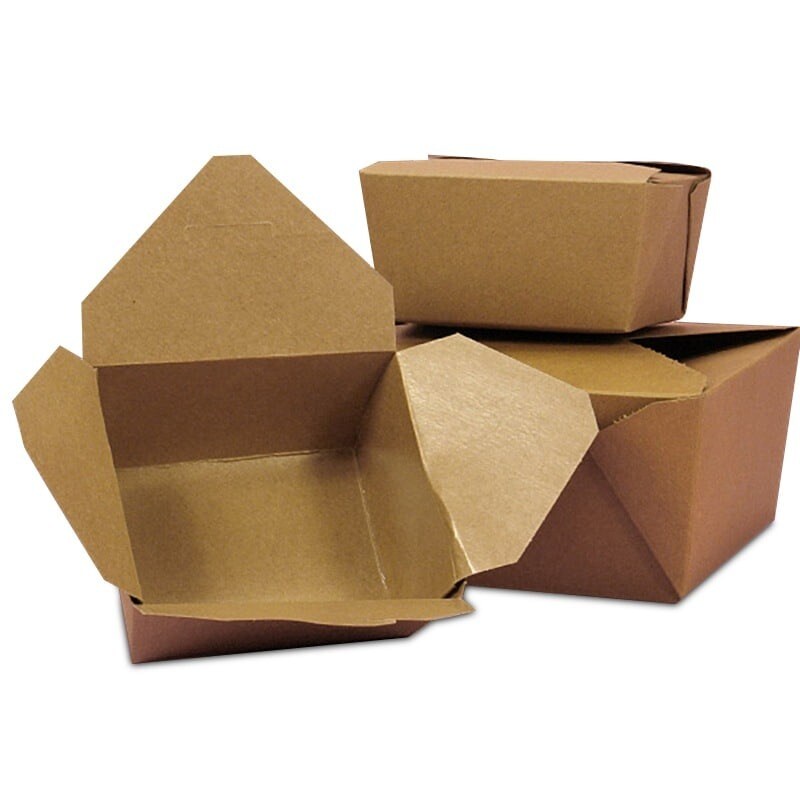 Eco-Friendly Earth Kraft Take-Out Boxes 6 1/4" x 8 1/2" x 2 1/2"
