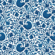 Cotton Print Navy Isla Birds and Branches Fabric 44/45"