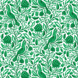 Cotton Print Green Birds and Branches Fabric 44/45"
