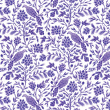 Cotton Print Purple Yolanda Birds and Branches Fabric 44/45"