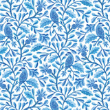 Cotton Print Blue Henri Birds and Branches Fabric