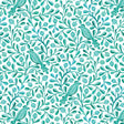 Cotton Print Turquoise Birds and Branches Fabric 44/45"