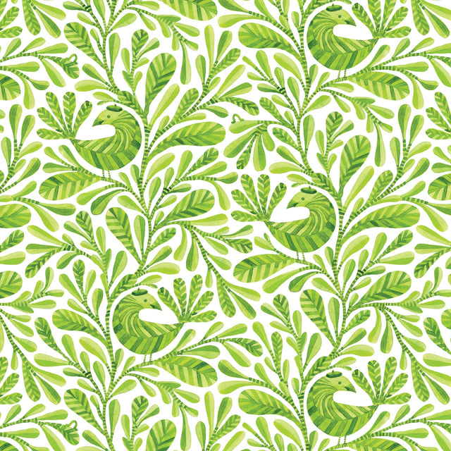 Cotton Print Birds and Branches Fabric by the Yard