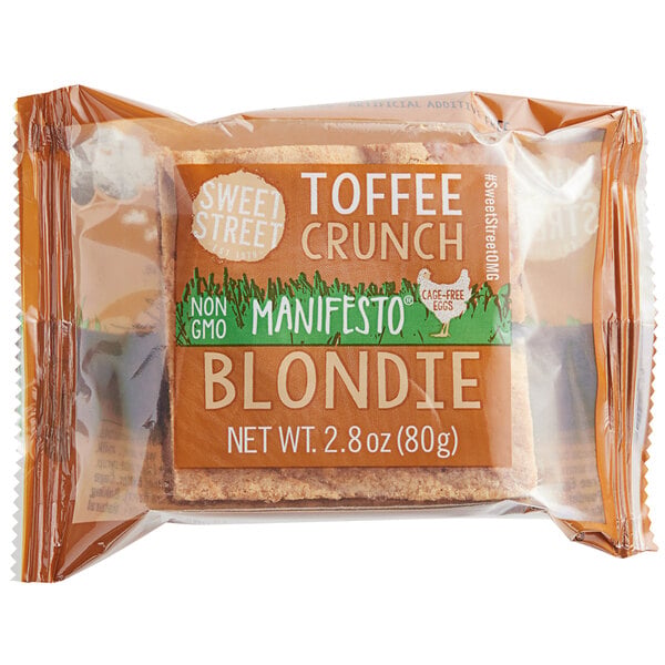 Sweet Street Desserts Toffee Crunch Blondie Brownie 3.6 oz. - 48/Case