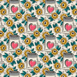 Cotton Print Hearts in a Jar Love Ink Fabric