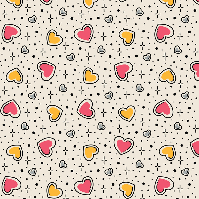 Cotton Print Love Struck Love Ink 3386 Fabric