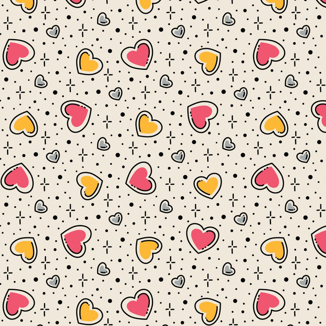 Cotton Print Love Struck Love Ink 3386 Fabric
