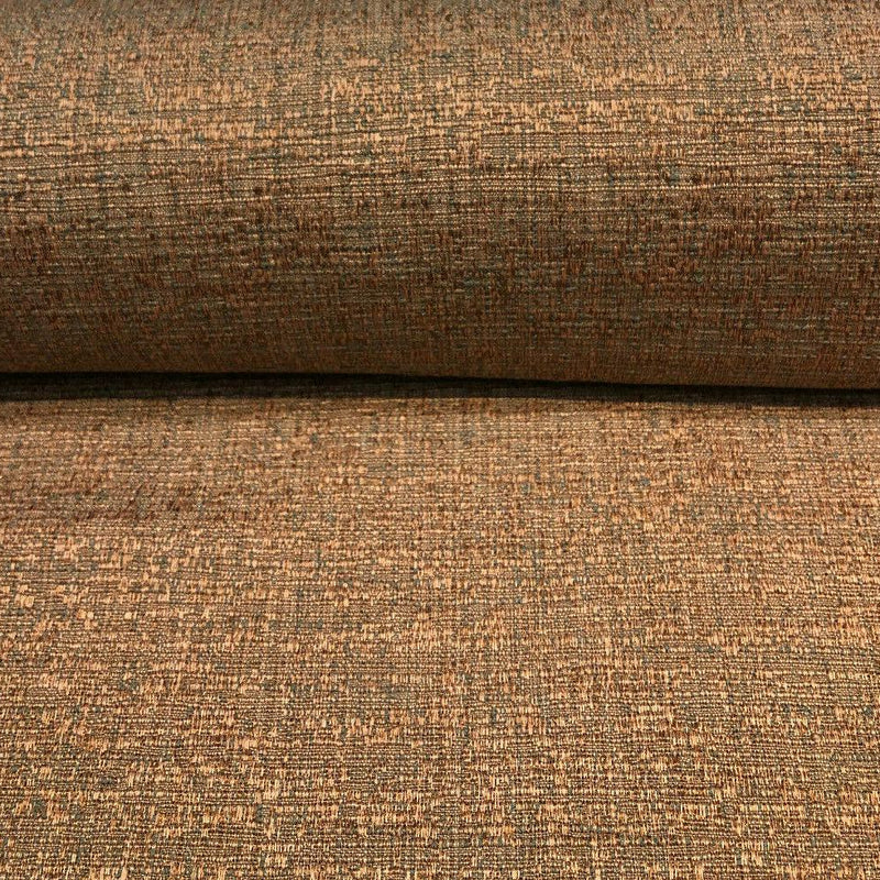Rawhide Copper Slubbed Textured Cotton Polyester Fabric - Copper Orange Dark Taupe, 54" Width (1 Yard)