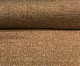 Rawhide Copper Slubbed Textured Cotton Polyester Fabric - Copper Orange Dark Taupe, 54" Width (1 Yard)