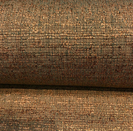 Rawhide Copper Slubbed Textured Cotton Polyester Fabric - Copper Orange Dark Taupe, 54" Width (1 Yard)