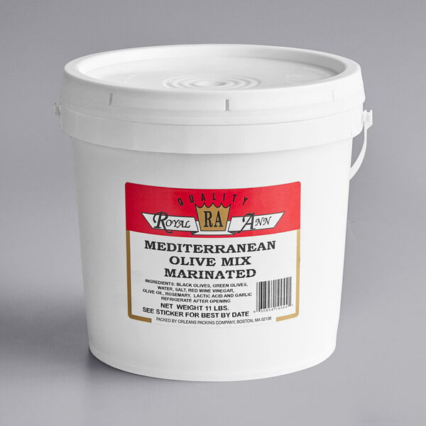 Royal Ann Mediterranean Olive Mix with Pits 20 lb. (11 lb. Dr. Wt.)