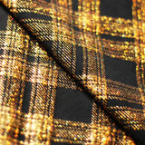 Starlight Plaid Polyester Spandex Fabric - Holographic Plaid, Turquoise, Black With Silver, Black With Gold, Black, 58/60" Width (1 Yard)