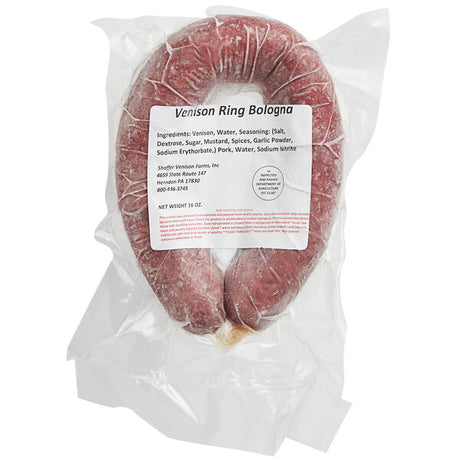 Shaffer Venison Farms Venison Ring Bologna 1 lb. - 10/Case