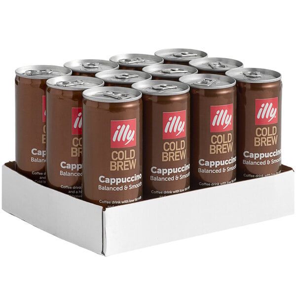 illy Cold Brew Latte Cappuccino 8.45 fl. oz. - 12/Case
