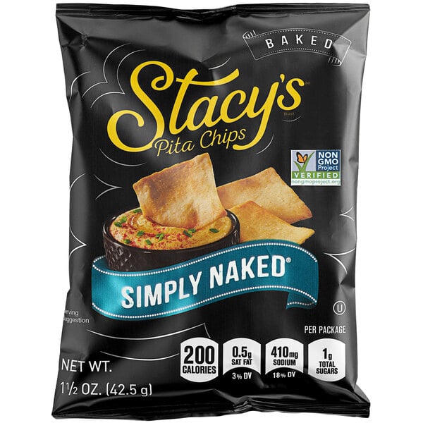 Stacy's Individual Bags of Simply Naked Pita Chips 1.5 oz. - 24/Case