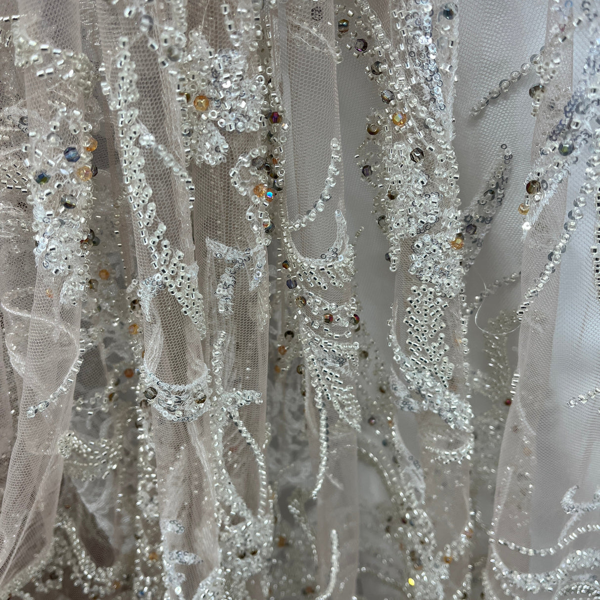 Beaded Embroidered Lace Mesh