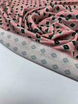 Polyester Elastane Printed Knit Green Pink