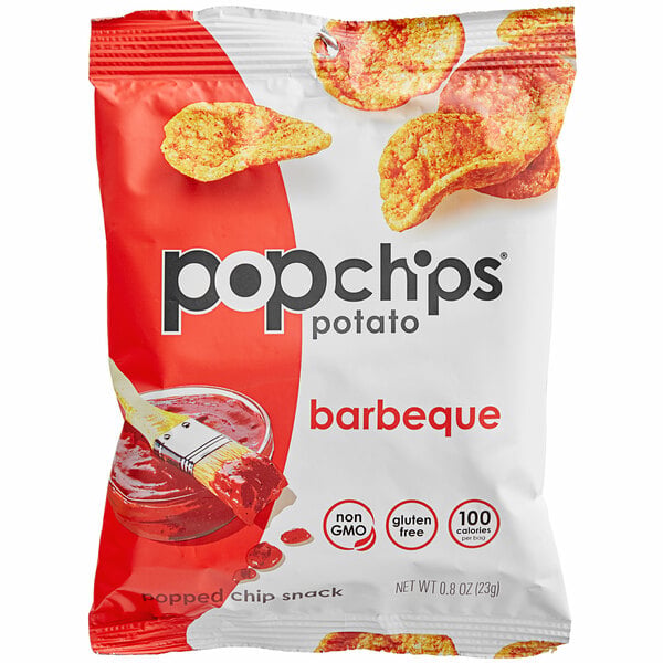 Popchips BBQ Popped Chip Snack 0.8 oz. - 24/Case