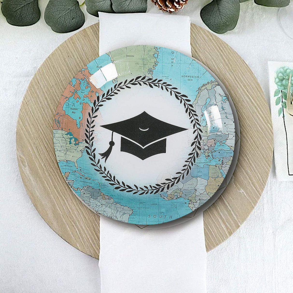8 Count Graduation Party Grad Adventure Paper Dessert Plates 7 Inch