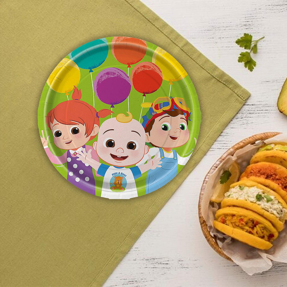 8 Count CoComelon Paper Dessert Plates 7" Colorful Kids Birthday Supplies & Celebrations