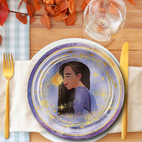 8 Count Disney Wish Asha & Star Paper Dessert Plates 7" Magical Birthday Party Disposable Plates