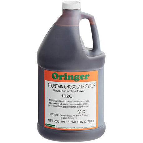 Oringer Chocolate Fountain and Milkshake Syrup 1 Gallon - 4/Case