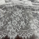 Embroidered Chantilly Lace with Eyelash Scallop