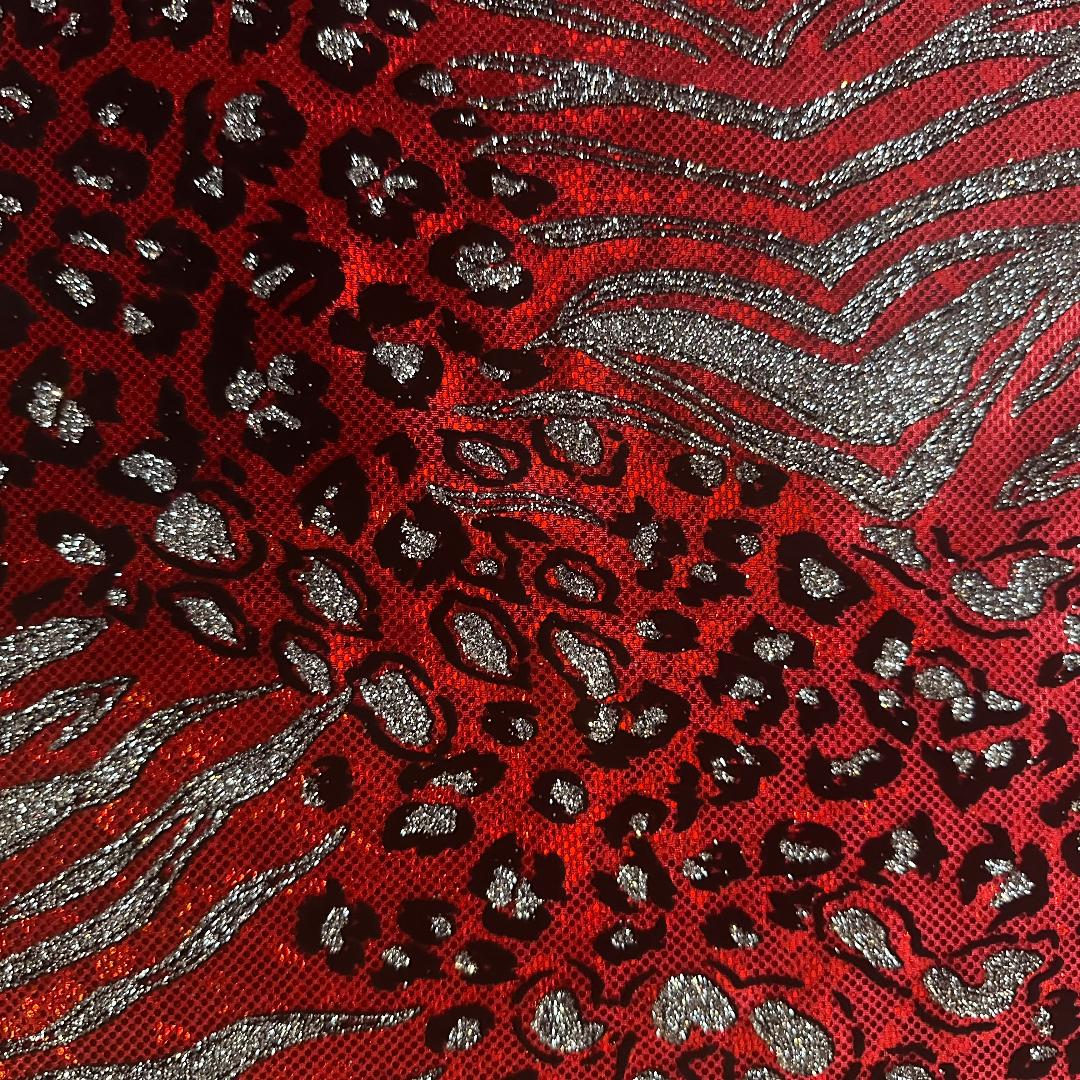 Nylon Spandex Safari Hologram Foil Fabric