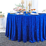 Round Ice Crushed Velvet Tablecloth