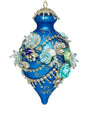 9" Kings Jewel Fancy Finial Ornament, Blue - Mark Roberts
