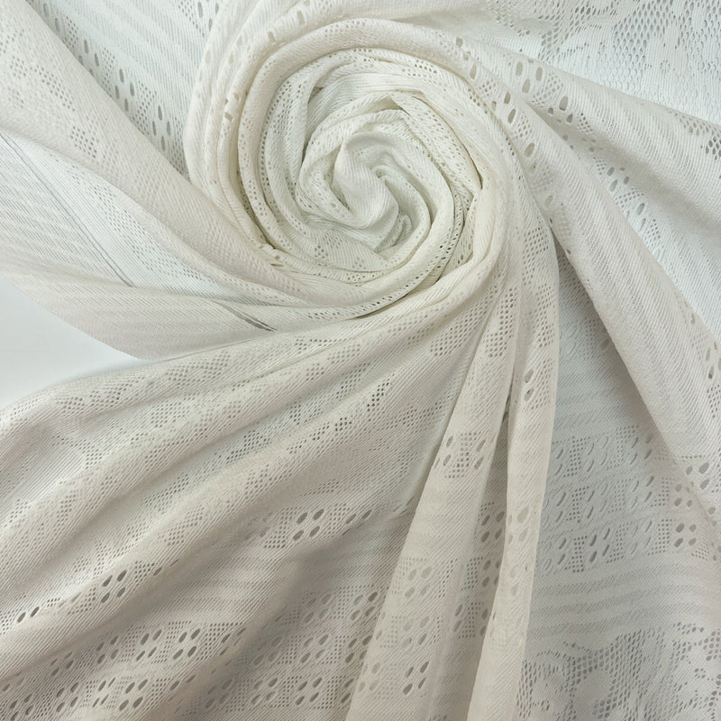 Polyamide Elastane Knitted Floral White