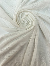 Polyamide Elastane Knitted Floral White