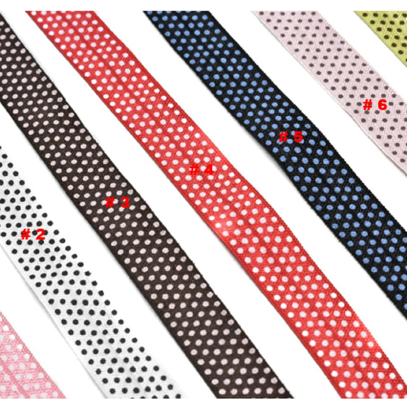 Fold-Over Elastic Polka Dot Print 0.63"