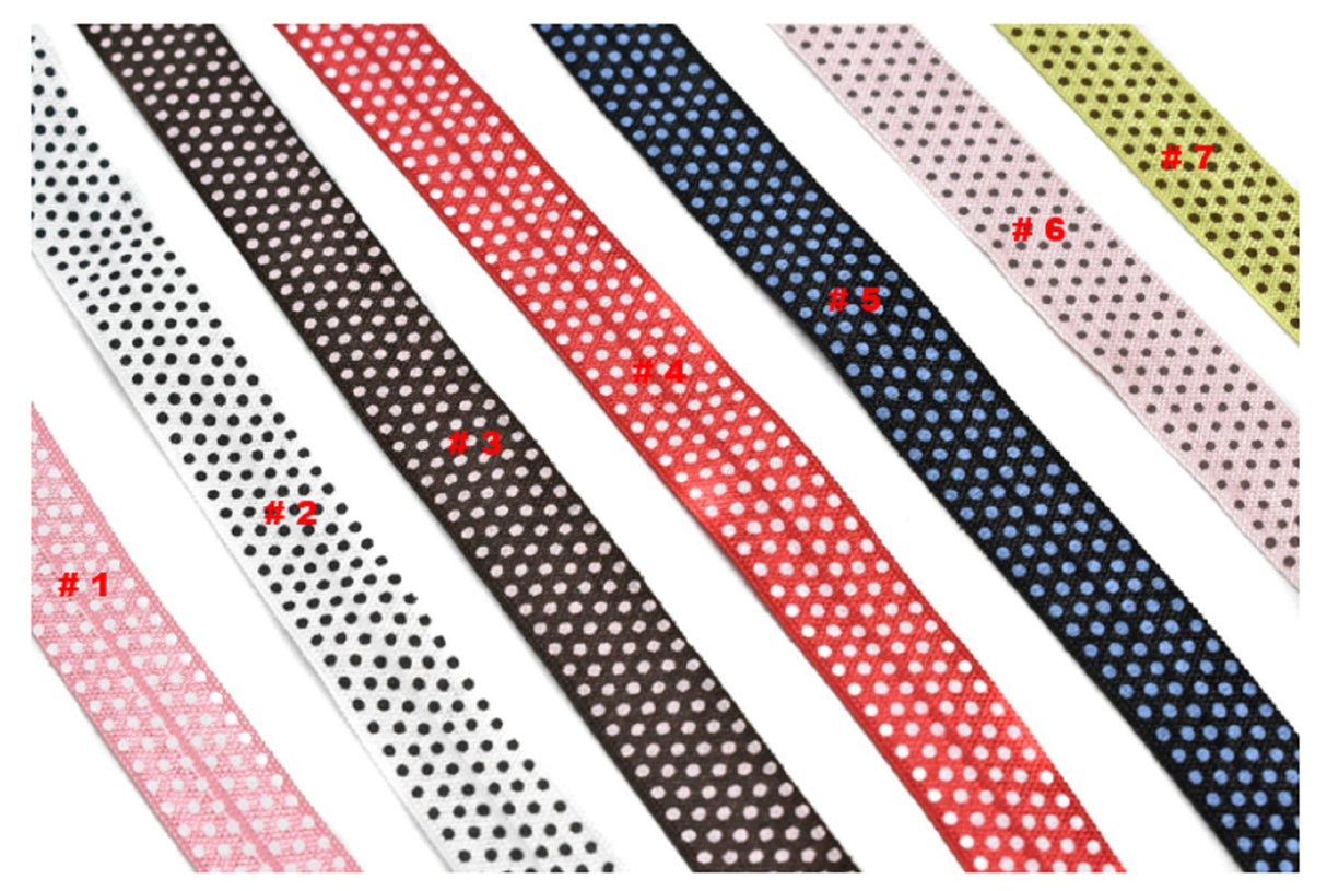 Fold-Over Elastic Polka Dot Print 0.63"