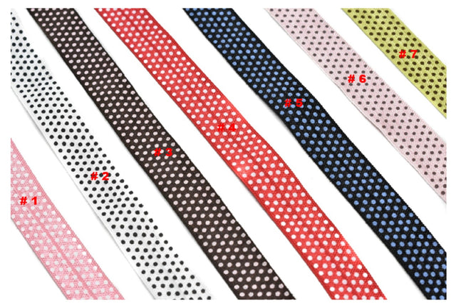 Fold-Over Elastic Polka Dot Print 0.63"