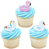 Pool Floaties Summertime Cupcake Toppers Cupcake Cake Decorating Rings 12 set