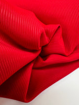 Red Ribbed Viscose Woven