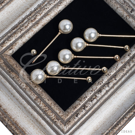 22Mm Pearl Stick-6 Pcs (White)