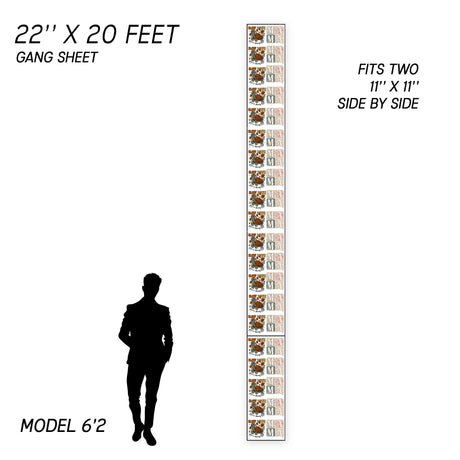 DTF Gang Sheet Builder DTF Transfer Film - Custom Printed Gang Sheet, 22" Width (1 Sheet)