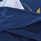 Crushed Velvet Rectangular Tablecloth 90x156 Navy Blue