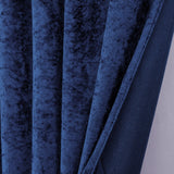 Crushed Velvet Backdrop Drape Panel 14 ft x 57 in Navy Blue