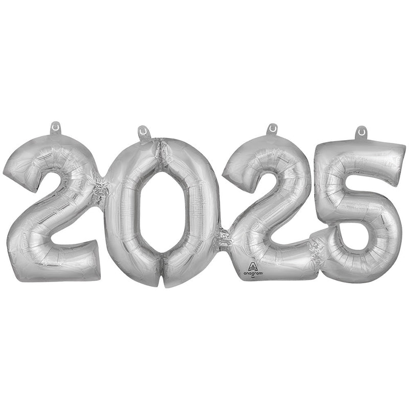 Foil Balloon 2025 Block Phrase Silver