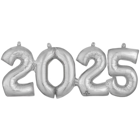 Foil Balloon 2025 Block Phrase Silver